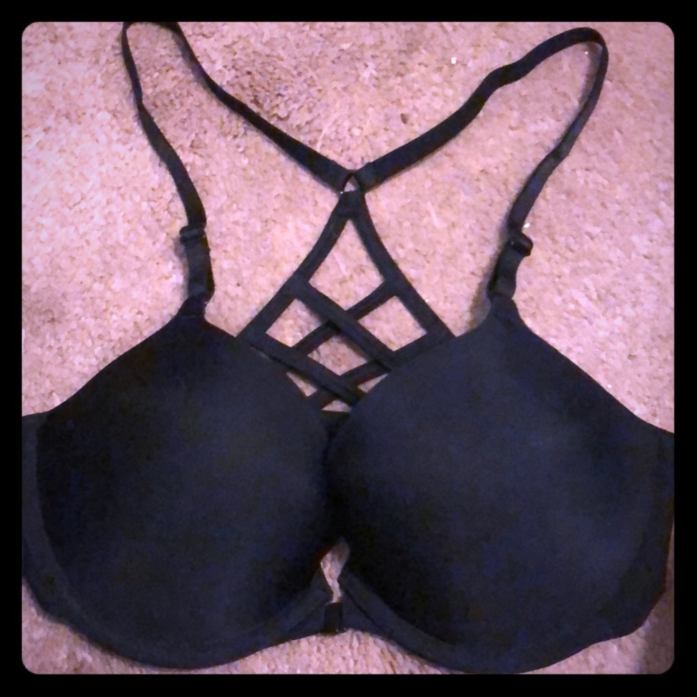 Victoria secret black cross back bra 32D